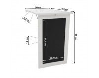 Skladací písací stôl na stenu s tabuľou Zalman - biela / čierna