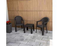 Záhradný stohovateľný stolík Zama - hnedá