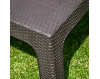 Záhradný stohovateľný stolík Zama - hnedá