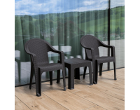 Záhradný stohovateľný stolík Zama - hnedá