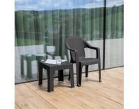 Záhradný stohovateľný stolík Zama - hnedá