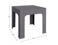 Záhradný stohovateľný stolík Zama - sivá