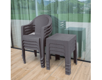 Záhradný stohovateľný stolík Zama - sivá