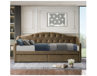 Jednolôžková posteľ s úložným priestorom Zaska 90x200 cm - hnedá (Velvet)