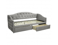 Jednolôžková posteľ s úložným priestorom Zaska 90x200 cm - sivá (Velvet)