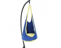 Závesné hojdacie kreslo Ben - modrá / žltá