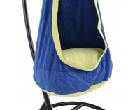 Závesné hojdacie kreslo Ben - modrá / žltá