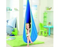 Závesné hojdacie kreslo Ben - modrá / žltá