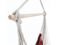 Závesné hojdacie kreslo Lindo - vzor pásik / biela