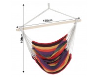 Závesné hojdacie kreslo Lindo - vzor pásik / biela