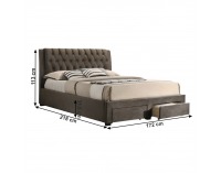 Manželská posteľ s roštom Zehra 160x200 cm - tmavohnedá (Velvet)