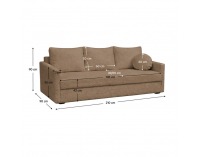 Rozkladacia pohovka s úložným priestorom Zerus - hnedá