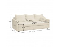 Rozkladacia pohovka s úložným priestorom Zerus - smotanová