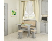 Jedálenský set ZKU-02/04 - craft biely / šenil monaco