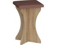Taburetka ZKU-04 - craft zlatý / hnedá ekokoža