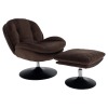 Dizajnové otočné kreslo s podnožou Adelmo - hnedá (Velvet)