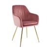 Jedálenské kreslo Adlam New - ružová (Velvet) / zlatá