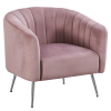 Dizajnové kreslo Bagy - ružová (Velvet) / strieborná Dizajnové kreslo Bagy - ružová (Velvet) / strieborná