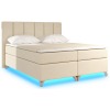 Čalúnená manželská posteľ s úložným priestorom Barino 180 - béžová (Soft 33)