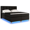 Čalúnená manželská posteľ s úložným priestorom Barino 180 - čierna (Soft 11)