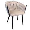 Dizajnové kreslo Bler - svetlobéžová (Velvet) / čierna