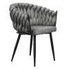 Dizajnové kreslo Bler - tmavosivá (Velvet) / čierna