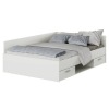 Posteľový rám s úložným priestorom Boat 140 - biela