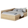Posteľový rám s úložným priestorom Boat 140 - dub sonoma