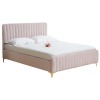 Čalúnená manželská posteľ s roštom Kaisa 160x200 cm - ružová / zlatá matná
