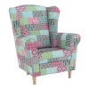 Kreslo (ušiak) Charlot - vzor patchwork M1
