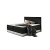 Čalúnená manželská posteľ s úložným priestorom Dalino 180 - čierna / biela