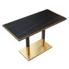 Jedálenský bistro stôl Darian 120x70 cm - čierny mramor / čierna / zlatá