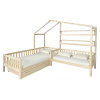 Detská posteľ s roštom pre 2 deti Enola 90x200+70x140 - prírodná