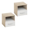 Nočný stolík (2 ks) Gabriela - dub sonoma / biela