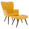 Kreslo s podnožou Haben - žltá (Velvet) / čierna Kreslo s podnožou Haben - žltá (Velvet) / čierna