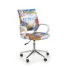 Detská stolička na kolieskach s podrúčkami Ibis - biela / vzor freestyle