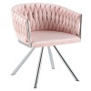 Otočné jedálenské kreslo Helin - púdrovoružová (Velvet) / chróm