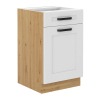 Dolná kuchynská skrinka Lula 50 D 1F 1S BB - biela / dub artisan