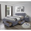 Čalúnená manželská posteľ s úložným priestorom Modena 3 160 - sivá (Velvet)
