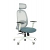 Kancelárska stolička s podrúčkami Nedim WS HD - modrá / sivá / biela
