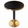 Jedálenský bistro stôl Oren 80 - čierny mramor / čierna / zlatá Jedálenský bistro stôl Oren 80 - čierny mramor / čierna / zlatá