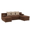 Rohová sedačka U s rozkladom Polaris U Uni L/P - hnedá / béžová Rohová sedačka U s rozkladom Polaris U Uni L/P - hnedá / béžová
