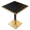 Jedálenský bistro stôl Preston 70x70 cm - čierny mramor / čierna / zlatá Jedálenský bistro stôl Preston 70x70 cm - čierny mramor / čierna / zlatá