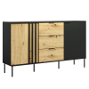 Dvojdverová komoda so zásuvkami Rimina 2D3S - čierna onyx / dub artisan Dvojdverová komoda so zásuvkami Rimina 2D3S - čierna onyx / dub artisan