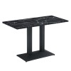 Jedálenský bistro stôl Rinaldo Typ 2 120x60 cm - čierny mramor / čierna