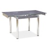 Jedálenský stôl GD-082 - chróm / tvrdené sklo / sivá