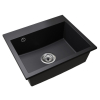 Granitový kuchynský drez so sifónom Siven 55 58x49 cm - grafit