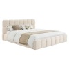Čalúnená manželská posteľ s kovovým roštom Sorela 180x200 cm - béžová