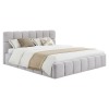 Čalúnená manželská posteľ s kovovým roštom Sorela 200x200 cm - sivá