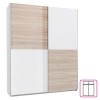 Šatníková skriňa s posuvnými dverami Tiner - dub sonoma / biela